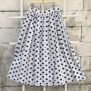 Vintage handmade polka dot midi skirt